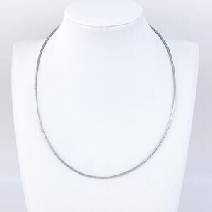 Vintage Sterling Silver 925 1.4mm Square Snake Chain Necklace 17"
